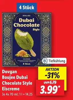 Lidl Dovgan Boujee Dubai Chocolate Style Eiscreme Angebot