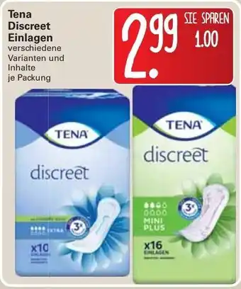 WEZ Tena Discreet Einlagen Angebot