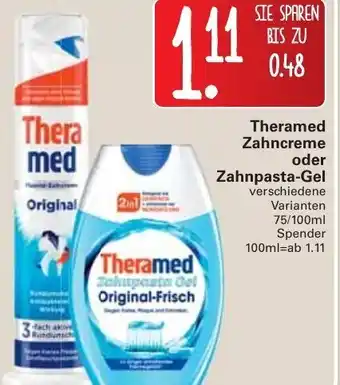 WEZ Theramed Zahncreme oder Zahnpasta Gel 75/100ml Angebot