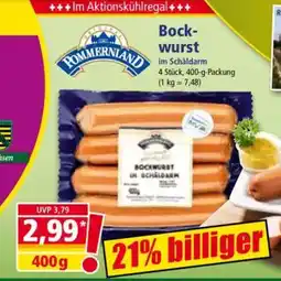 Norma POMMERNIAND Bock- wurst im Schäldarm Angebot