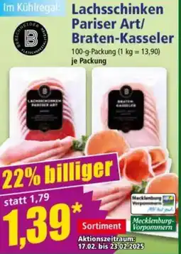 Norma Lachsschinken Pariser Art/ Braten-Kasseler Angebot