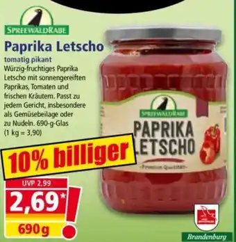 Norma SPREEWALDRABE Paprika Letscho Angebot