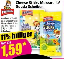 Norma Ferdi Fuchs Cheese Sticks Mozzarella/ Gouda Scheiben Angebot