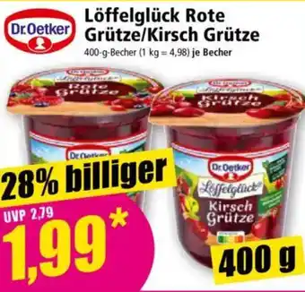 Norma Dr.Oetker Löffelglück Rote Grütze/Kirsch Grütze Angebot