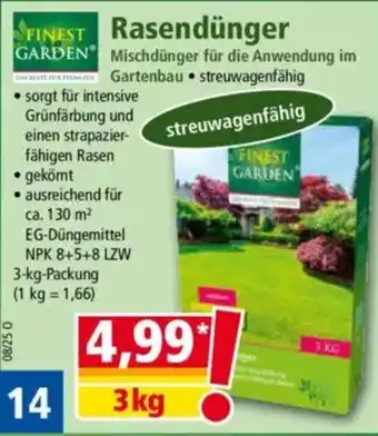 Norma FINEST GARDEN Rasendünger Angebot