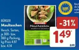 Aldi Süd BÜRGER Maultaschen Angebot