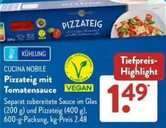 Aldi Süd CUCINA NOBILE Pizzateig mit Tomatensauce Angebot