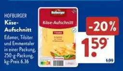 Aldi Süd HOFBURGER Käse- Aufschnitt Angebot