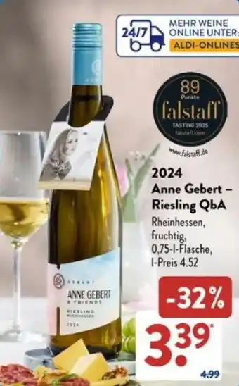 Aldi Süd 2024 Anne Gebert - Riesling QbA Angebot