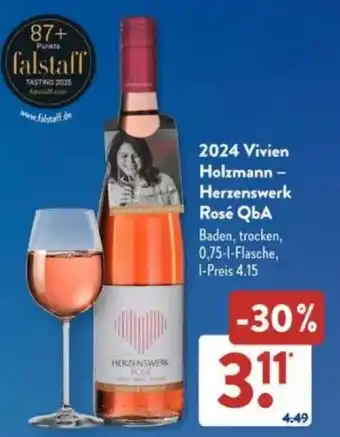 Aldi Süd falstaff 2024 Vivien Holzmann - Herzenswerk Rosé QbA Angebot