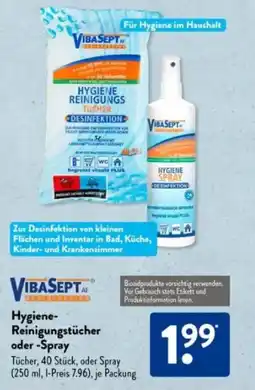 Aldi Süd VIBASEPT Hygiene- Reinigungstücher oder -Spray Angebot