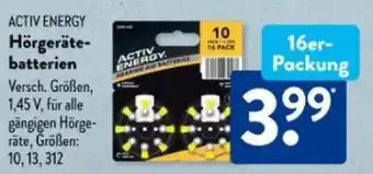 Aldi Süd ACTIV ENERGY Hörgeräte- batterien Angebot