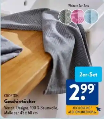 Aldi Süd CROFTON Geschirrtücher Angebot