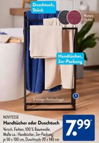 Aldi Süd NOVITESSE Handtücher oder Duschtuch Angebot