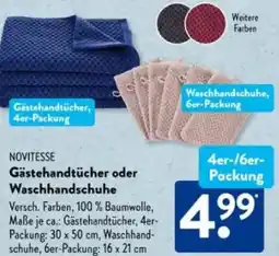 Aldi Süd NOVITESSE Gästehandtücher oder Waschhandschuhe Angebot