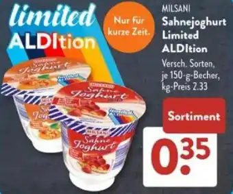 Aldi Süd MILSANI Sahnejoghurt Limited ALDItion Angebot