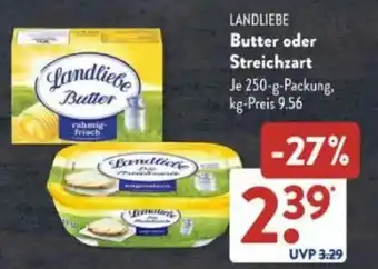 Aldi Süd LANDLIEBE Butter oder Streichzart Angebot