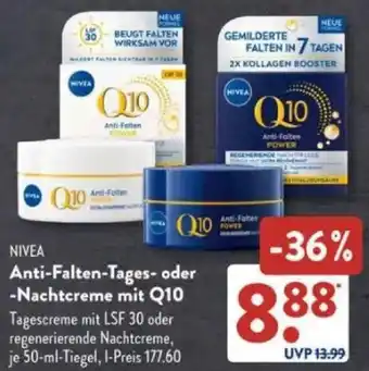 Aldi Süd NIVEA Anti-Falten-Tages- oder -Nachtcreme mit Q10 T Angebot