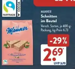 Aldi Süd MANNER Schnitten im Beutel Angebot