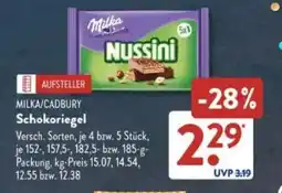 Aldi Süd MILKA/CADBURY Schokoriegel Angebot