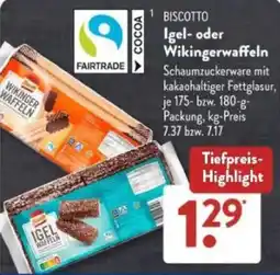 Aldi Süd BISCOTTO Igel- oder Wikingerwaffeln Angebot