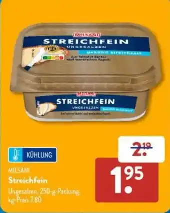 Aldi Süd MILSANI Streichfein Angebot