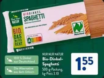 Aldi Süd NUR NUR NATUR Bio-Dinkel- Spaghetti Angebot