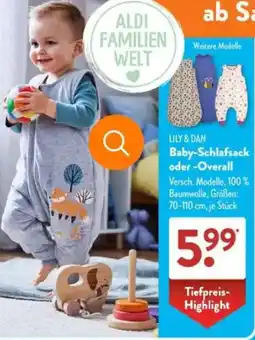 Aldi Süd LILY & DAN Baby-Schlafsack oder -Overall Angebot