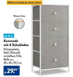 Aldi Süd Kommode mit 4 Schubladen Angebot