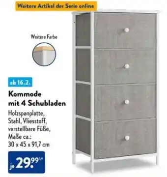 Aldi Süd Kommode mit 4 Schubladen Angebot