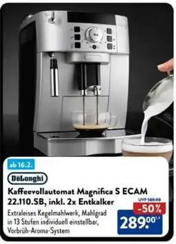 Aldi Süd DeLonghi Kaffeevollautomat Magnifica S ECAM 22.110.SB, inkl. 2x Entkalker Angebot