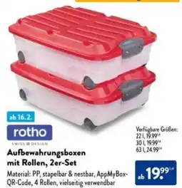 Aldi Süd rotho Aufbewahrungsboxen mit Rollen, 2er-Set Angebot