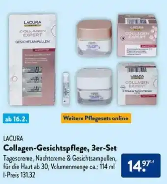 Aldi Süd LACURA Collagen-Gesichtspflege, 3er-Set Angebot