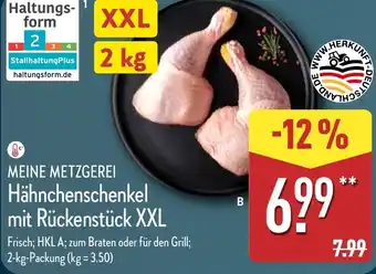 Aldi Nord MEINE METZGEREI Hähnchenschenkel mit Rückenstück XXL Angebot