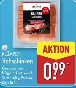 Aldi Nord KLÜMPER Rohschinken Angebot