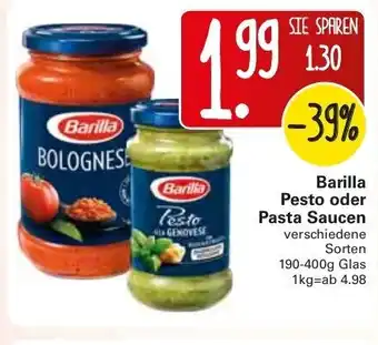 WEZ Barilla Pesto oder Pasta Saucen 190-400g Angebot