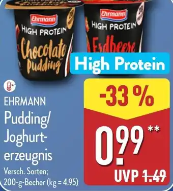 Aldi Nord EHRMANN Pudding/ Joghurt- erzeugnis Angebot