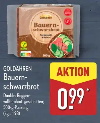 Aldi Nord GOLDÄHREN Bauern- schwarzbrot Angebot