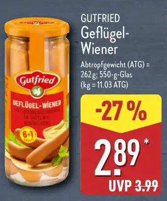 Aldi Nord GUTFRIED Geflügel- Wiener Angebot