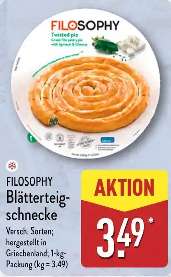 Aldi Nord FILOSOPHY Blätterteig- schnecke Angebot