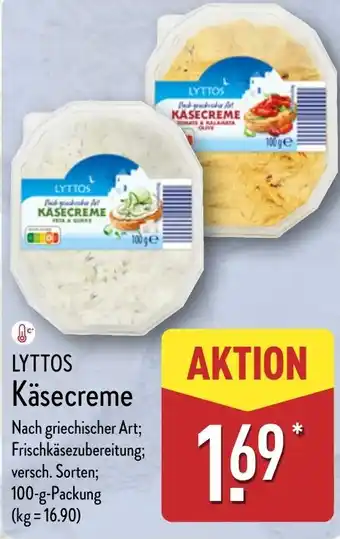 Aldi Nord LYTTOS Käsecreme Angebot