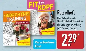 Aldi Nord Rätselheft Angebot