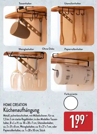 Aldi Nord HOME CREATION Küchenaufhängung Angebot