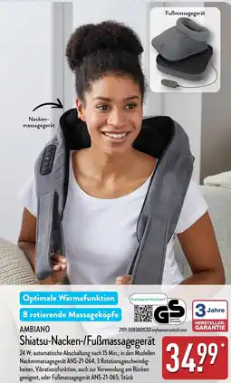 Aldi Nord AMBIANO Shiatsu-Nacken-/Fußmassagegerät Angebot