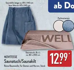 Aldi Nord NOVITESSE Saunatuch/Saunakilt Angebot