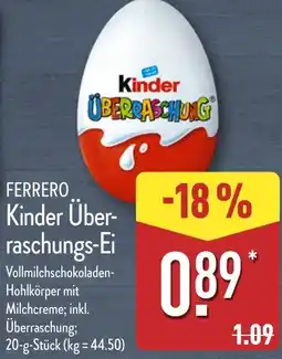 Aldi Nord FERRERO Kinder Kinder Über- raschungs-Ei Angebot