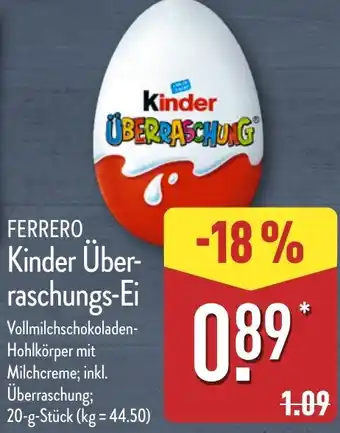 Aldi Nord FERRERO Kinder Kinder Über- raschungs-Ei Angebot