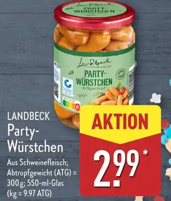 Aldi Nord LANDBECK Party- Würstchen Angebot