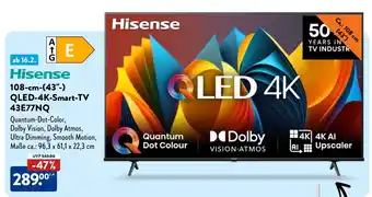 Aldi Nord Hisense 108-cm-(43"-) QLED-4K-Smart-TV Angebot