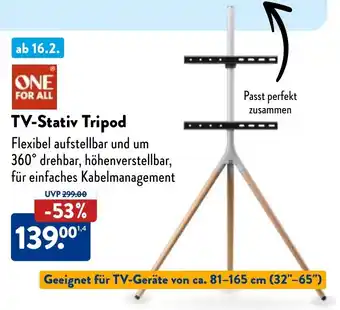 Aldi Nord ONE FOR ALL TV-Stativ Tripod Angebot